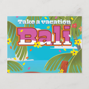 Postal Cartel de viaje a Bali.
