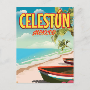 Postal cartel de viaje a Celestún México