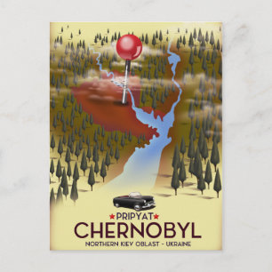 Postal Cartel de viaje a Chernóbil, Pripiat, Ucrania