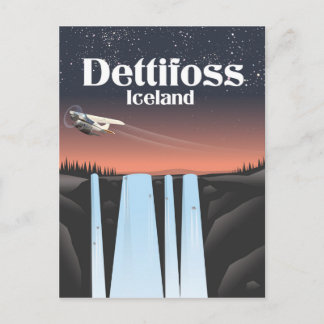 Postal Cartel de viaje a Dettifoss Islandia.