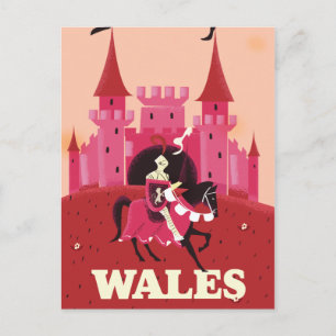 Postal Cartel de viaje a Gales.