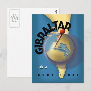 Postal cartel de viaje a Gibraltar