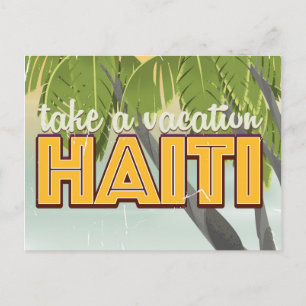Postal Cartel de viaje a Haití de vacaciones