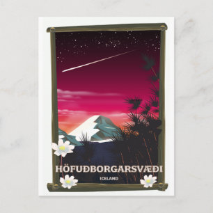 Postal Cartel de viaje a Höfuðborgarsvæði Islandia Island