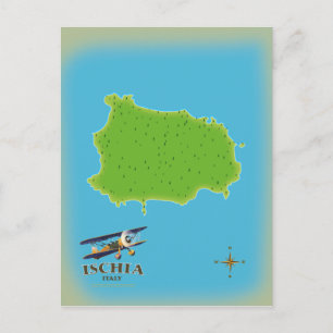 Postal cartel de viaje a Isquia Italia