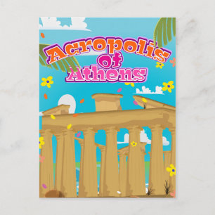 Postal Cartel de viaje a la Acrópolis de Atenas Grecia.