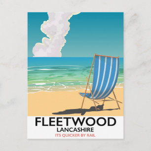Postal Cartel de viaje a la costa de Fleetwood, Lancashir