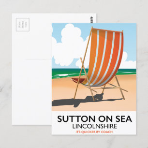 Postal Cartel de viaje a la costa de Sutton on Sea.