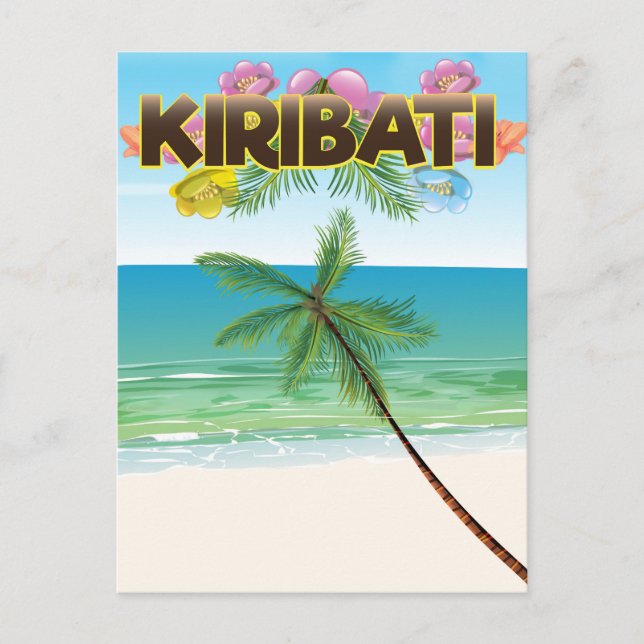 Postal cartel de viaje a la isla de Kiribati (Anverso)