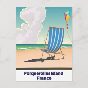 Postal Cartel de viaje a la isla de Porquerolles Francia