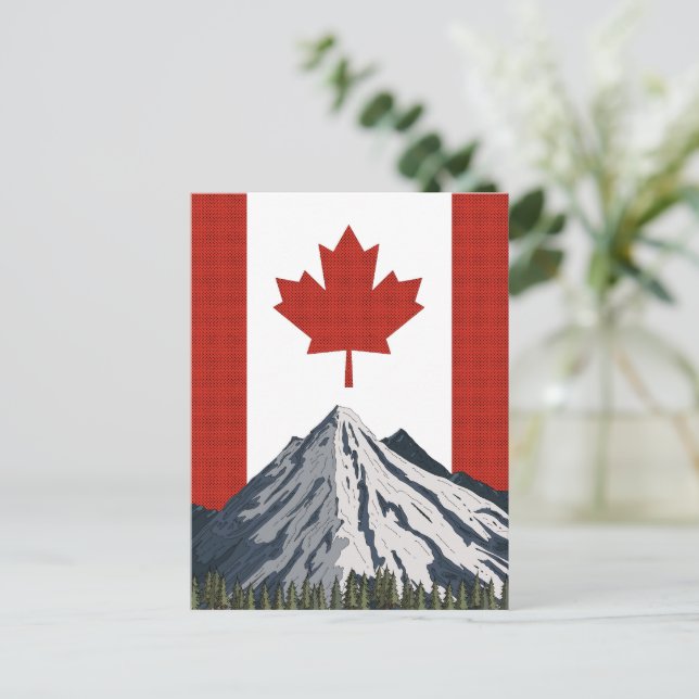 Postal Cartel de viaje a la montaña de Canadá (Anverso de pie)