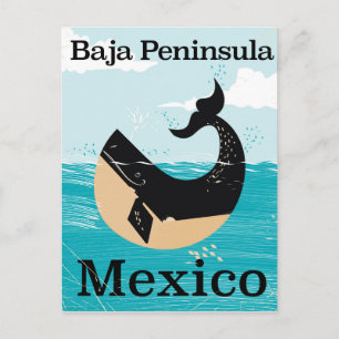 Postal cartel de viaje a la península de Baja México