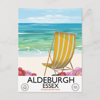 Postal cartel de viaje a la playa de Aldeburgh Essex