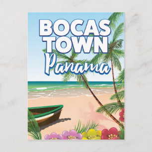 Postal Cartel de viaje a la playa de Bocas Town Panamá