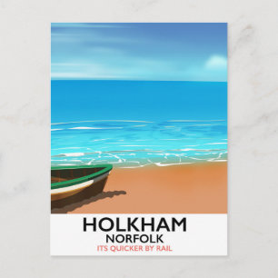 Postal Cartel de viaje a la playa de Holkham Norfolk
