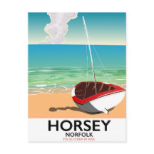 Cartel de viaje a la playa de Horsey Norfolk