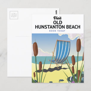 Postal Cartel de viaje a la playa de Old Hunstanton