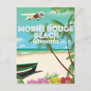 Postal Cartel de viaje a la playa Morne Rouge de Granada