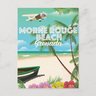 Postal Cartel de viaje a la playa Morne Rouge de Granada