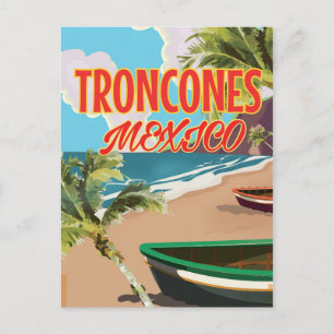 Postal Cartel de viaje a la playa Troncones México