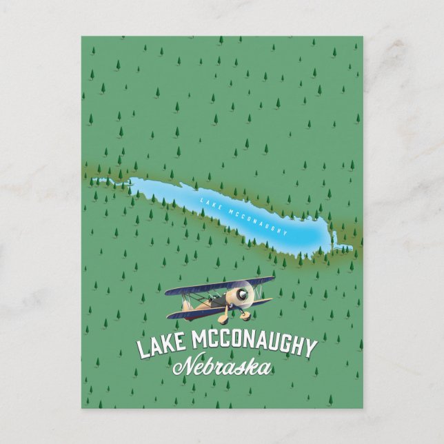 Postal Cartel de viaje a Lake McConaughy Nebraska (Anverso)