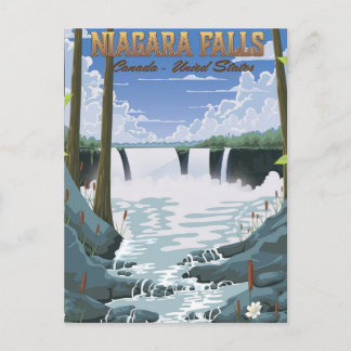 Postal Cartel de viaje a las cataratas del Niágara