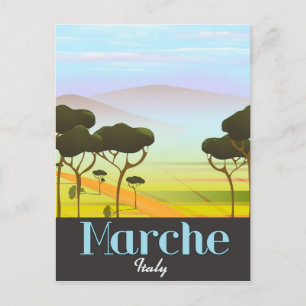 Postal Cartel de viaje a Marche Italia