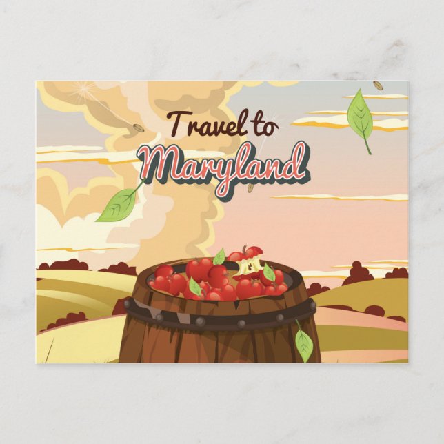 Postal Cartel de viaje a Maryland (Anverso)