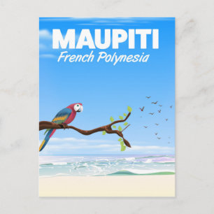 Postal Cartel de viaje a Maupiti Polinesia Francesa