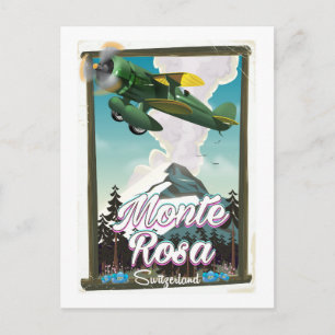 Postal Cartel de viaje a Monta Rosa Suiza