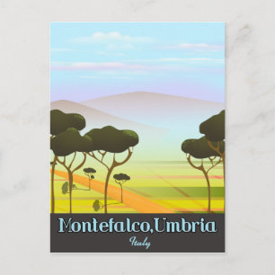 Postal Cartel de viaje a Montefalco, Umbria Italia