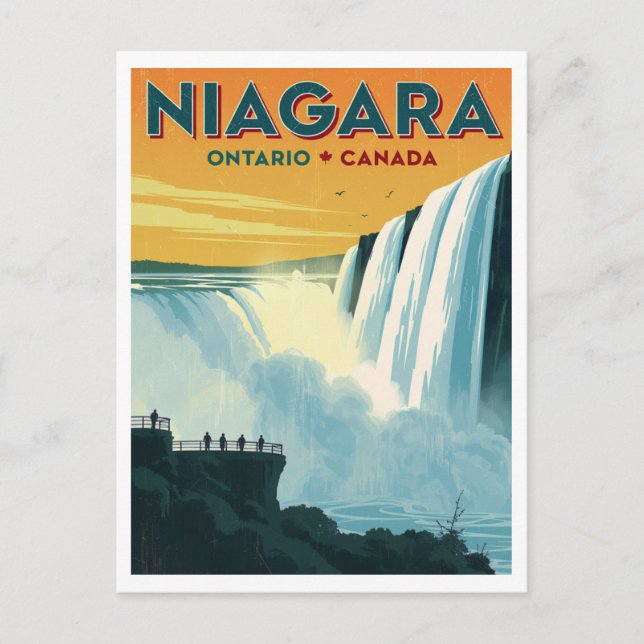 Postal Cartel de viaje a Niagara Falls Ontario Canadá (Anverso)