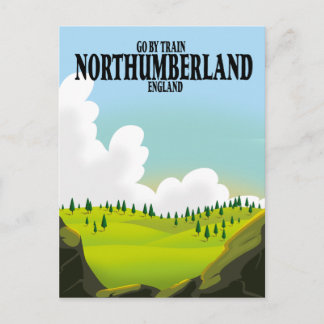 Postal cartel de viaje a Northumberland inglaterra