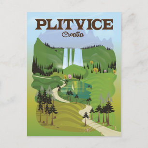 Postal Cartel de viaje a Plitvice Croacia
