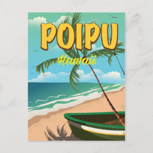 Postal Cartel de viaje a Poipu Hawaii