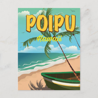 Postal Cartel de viaje a Poipu Hawaii