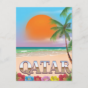 Postal cartel de viaje a Qatar