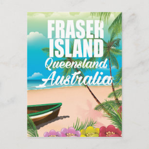 Postal cartel de viaje a Queensland Fraser Island