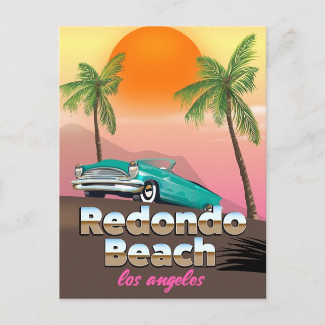 Postal cartel de viaje a Redondo Beach LA (Anverso)