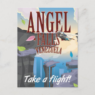 Postal Cartel de viaje a Salto del Ángel Venezuela