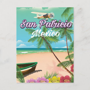 Postal cartel de viaje a San Patricio México