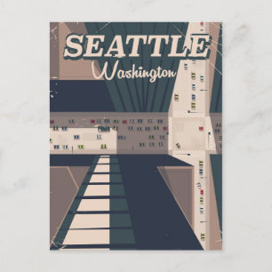 Postal Cartel de viaje a Seattle, estado de Washington