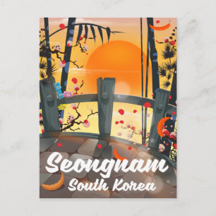 Postal cartel de viaje a Seongnam Corea del Sur