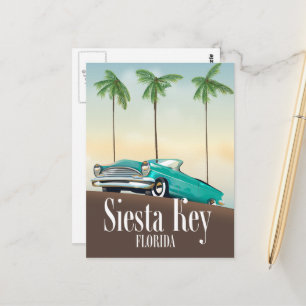 Postal Cartel de viaje a Siesta Key Florida