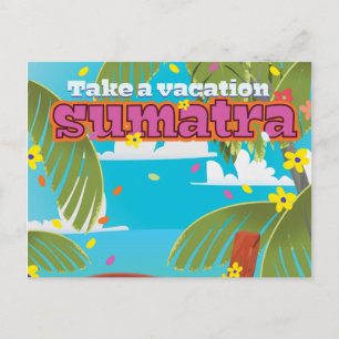 Postal Cartel de viaje a Sumatra Indonesia