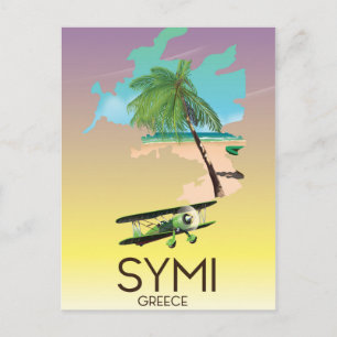 Postal Cartel de viaje a Symi Grecia