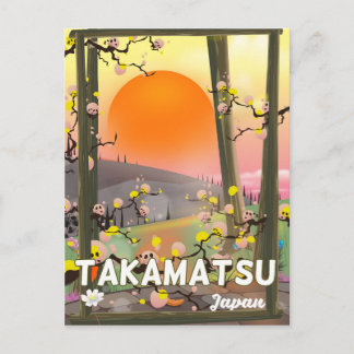 Postal Cartel de viaje a Takamatsu Japón