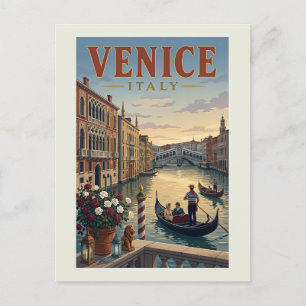 Postal Cartel de viaje a Venecia Italia