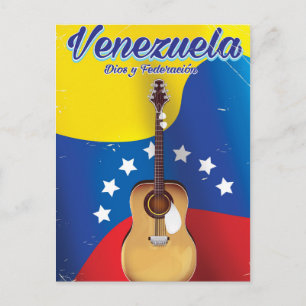 Postal Cartel de viaje a Venezuela Dios y Federación