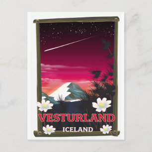 Postal cartel de viaje a Vesturland Islandia